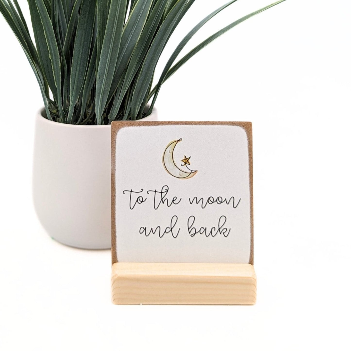 to the moon and back, message in a box, mini wood sign, valentine's gift, love gift