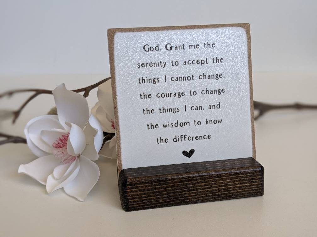 Serenity prayer, Serenity prayer gift for him, sobriety gift, aa sponsor gift, recovery gift, mental health gifts, mini sign