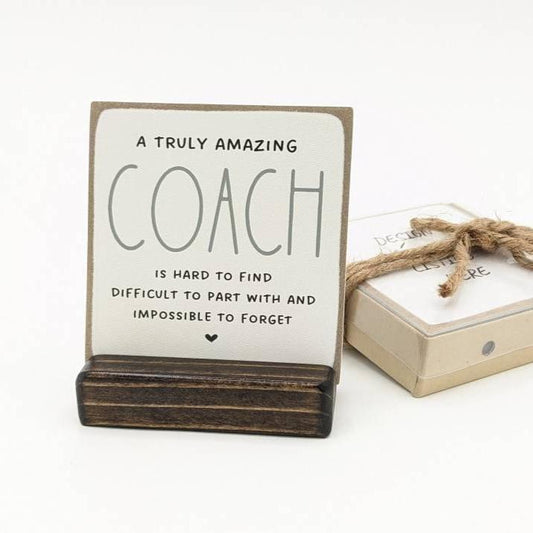 A truly amazing coach is hard to find, printed font, difficult to part with and impossible to forget | coach gift | mentor card