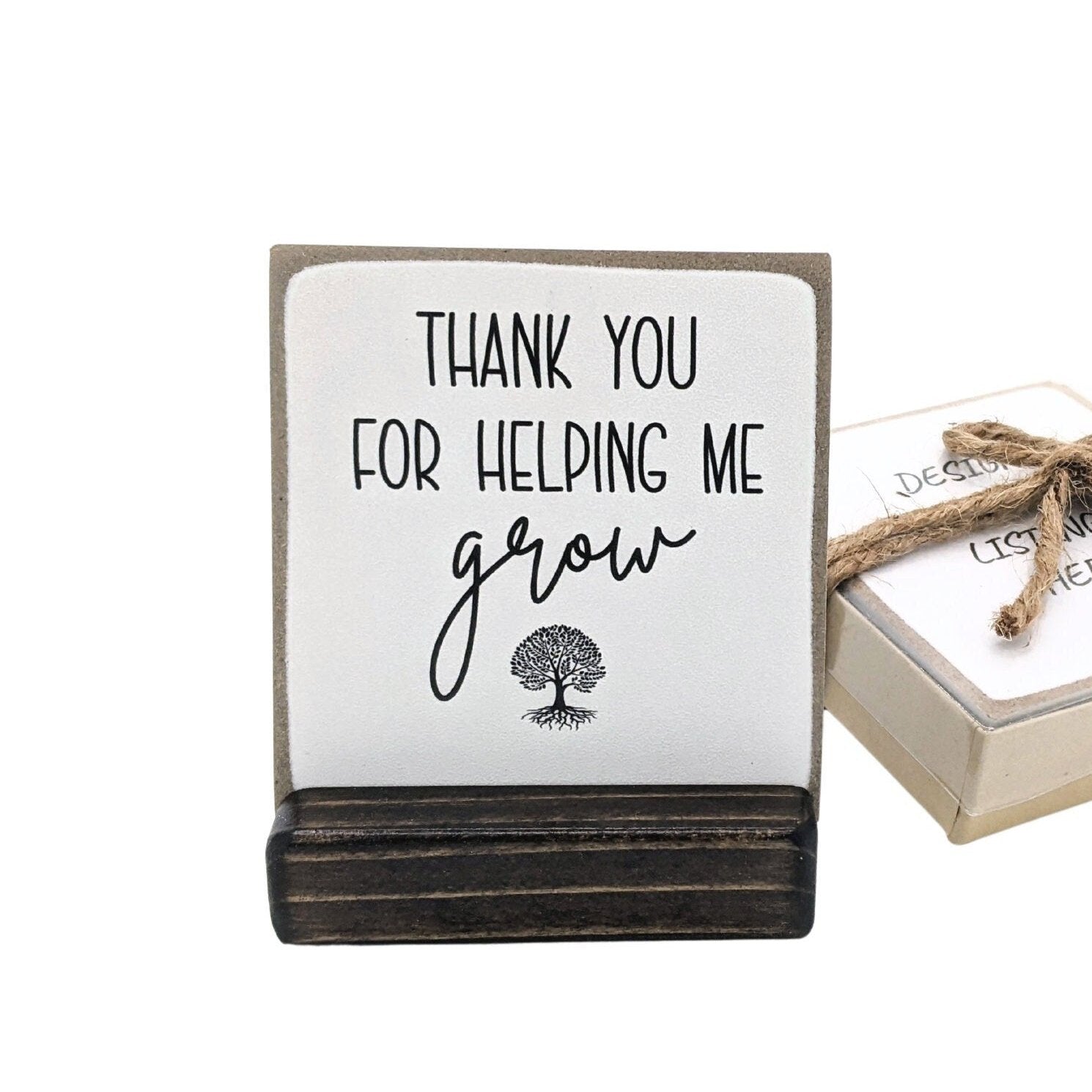 Thank you for helping me grow, Teacher gift, personalized teacher gift, year end gift, mini sign, teacher definition sign