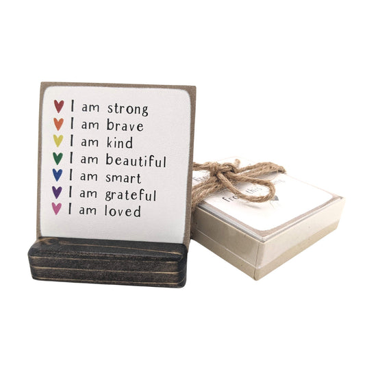 kids Affirmation gift, self affirmations, encouragement gift, friend gift, mini sign, rainbow, affirmation sign