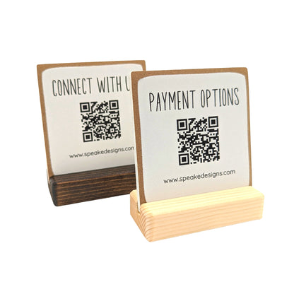 Mini QR Code Display Sign with cute font | Social Media QR Code | Tip QR | leave a review | instagram | menu | appointment booking | air bnb