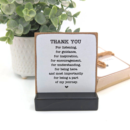 For listening, guidance, encouragement, understanding, being a part of my journey | thank you gift | Personalized Message with a Gift Box