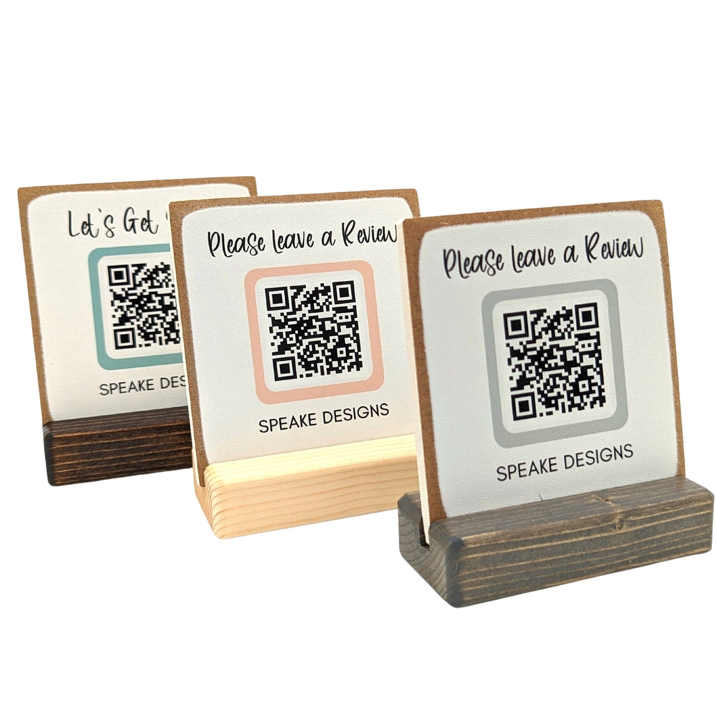 Mini QR Code Display Sign with color | Social Media QR Code | Tip QR | leave a review | instagram | menu | appointment booking | air bnb