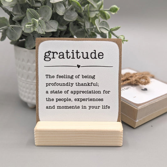 gratitude definition, gratitude gift, coworker gift, work gift, office gift, appreciation gift, personalized appreciation gift, mini sign