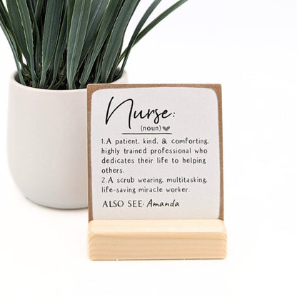Nurse's definition sign | nurses week | personalized nurse gift | nurse card | nurse plaque