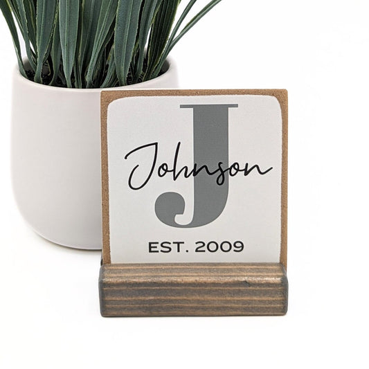 family last name sign | monogram mini-sign